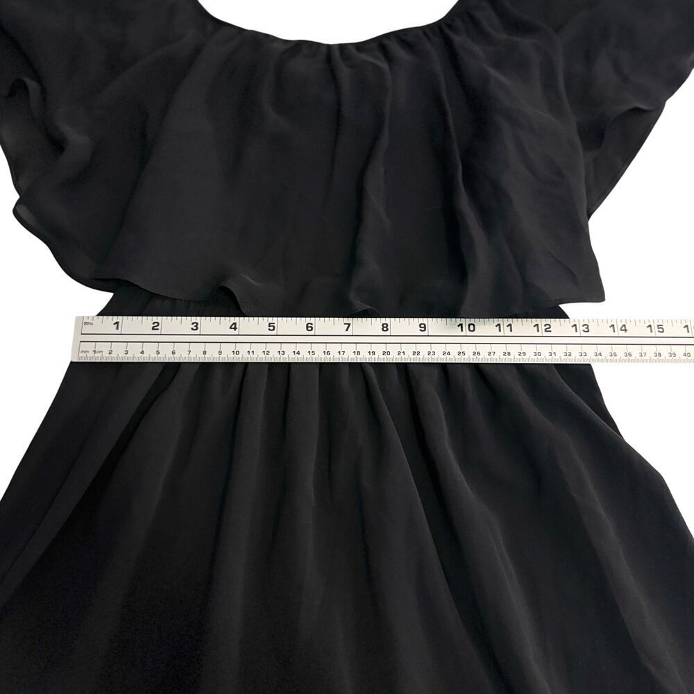 ALICE + OLIVIA Black Dora Off the Shoulder 100% Silk Tube Dress Size 0 - Picture 4 of 7